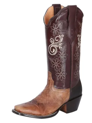 Women's Classic Dublin Bovine Leather Rodeo Boots 'El General' Taupe Color 41775