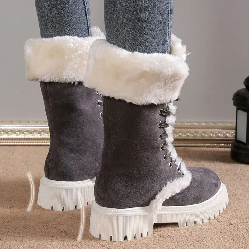 Women's Cotton Mid-Calf Plush Lined Snow Boots