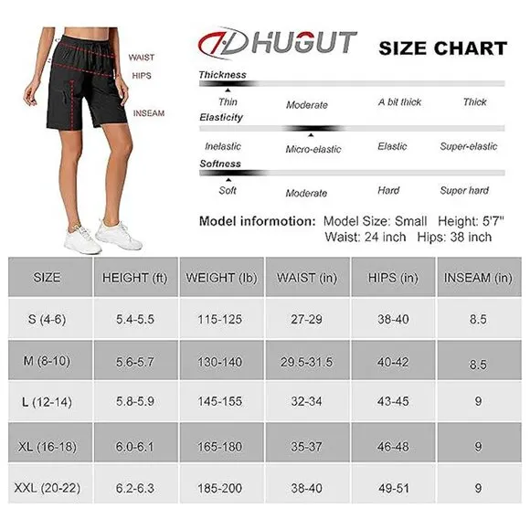 Women's Lightweight Hiking Cargo Shorts Quick Dry Athletic Shorts for Camping Tr