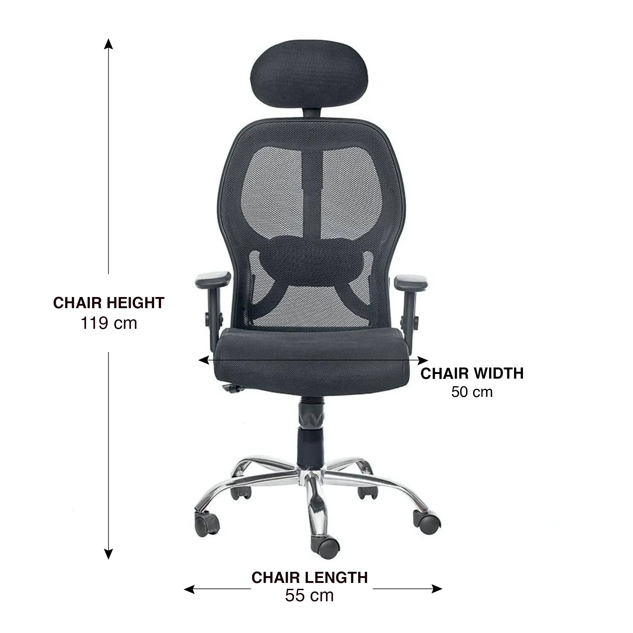 WorkStore High Back Office Chair 365 With Armrest, Adjustable Seat Height