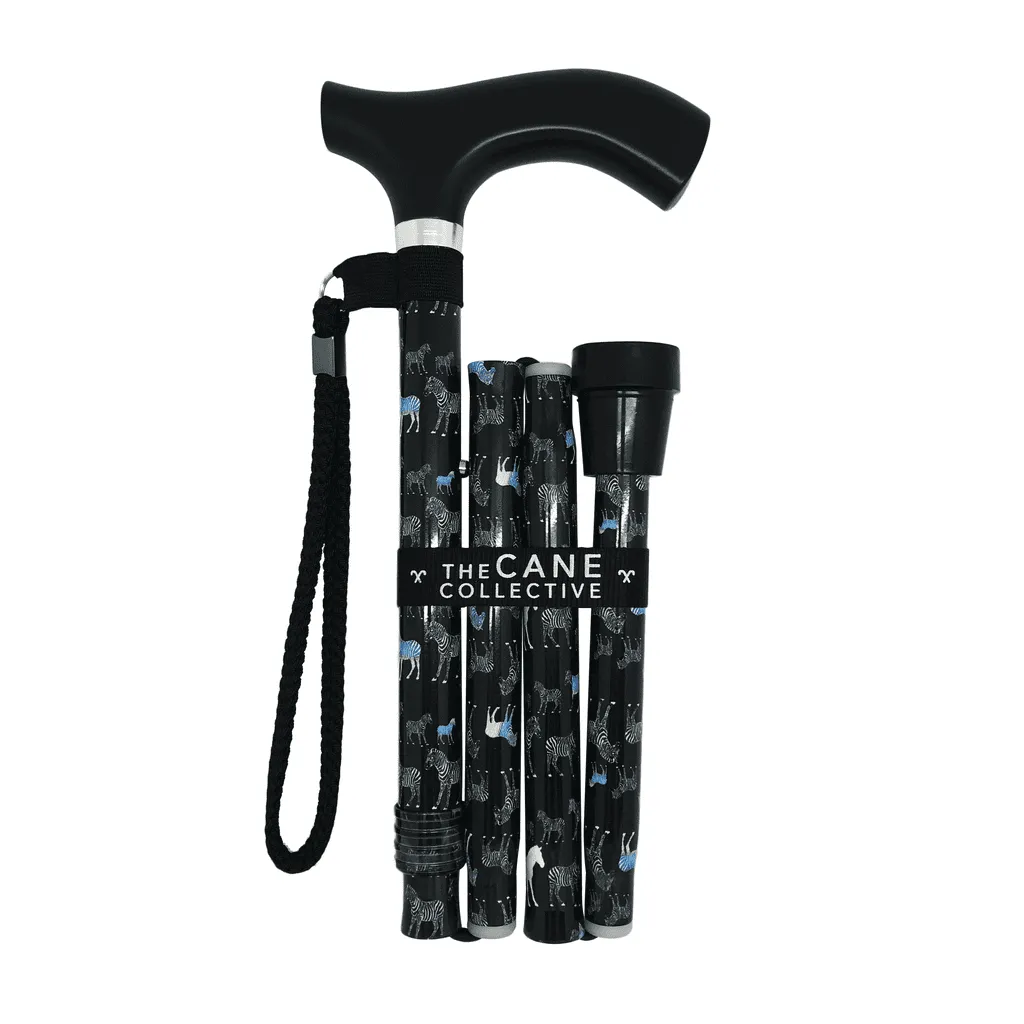 Zebras Crossing Cane (Foldable & Adjustable Height) | The Cane Collection
